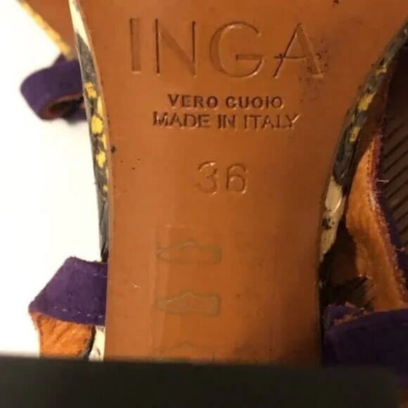 New INGA Savits Designer Italy Rare Snakeskin Slingback Sandal 6 MSRP $1790 - Picture 10 of 13